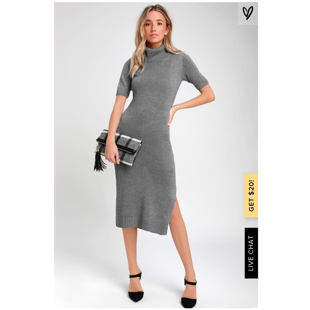 Coffee Date Turtleneck Midi Sweater Dress - Picture 6 of 8